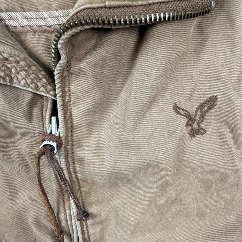 American Eagle Mens Brown Cotton Full Zip Harrington Jacket M rugged utility - Picture 6 of 8
